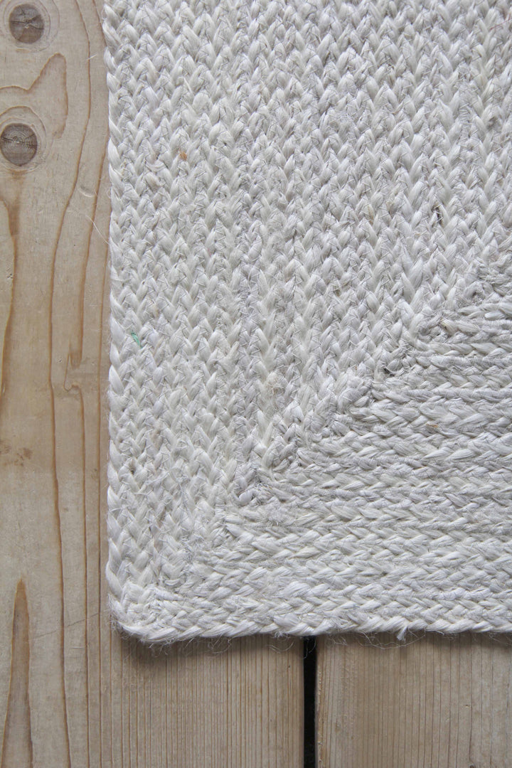 White Woven Jute Mat / 60x90cm