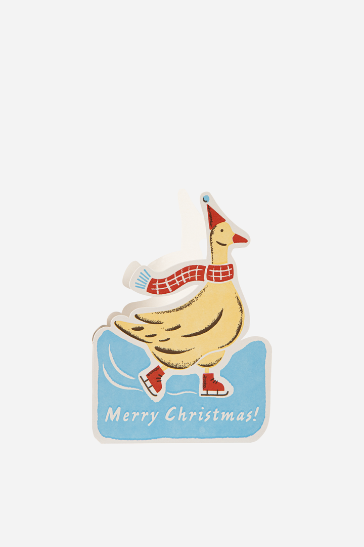 Christmas Skating Goose Card