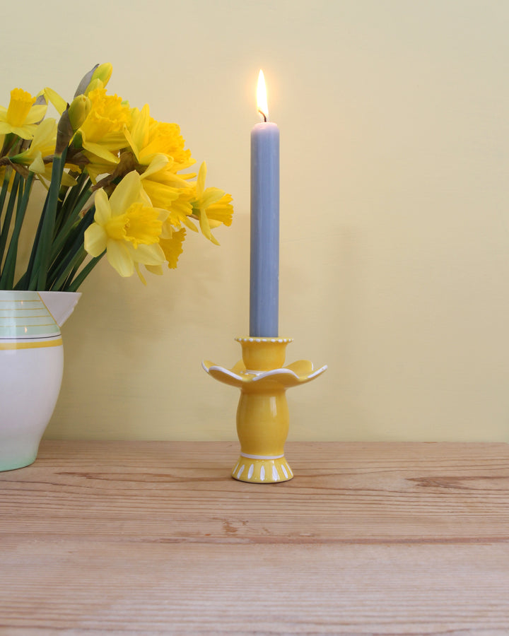 Fiesta Flower Candle Holder / Yellow