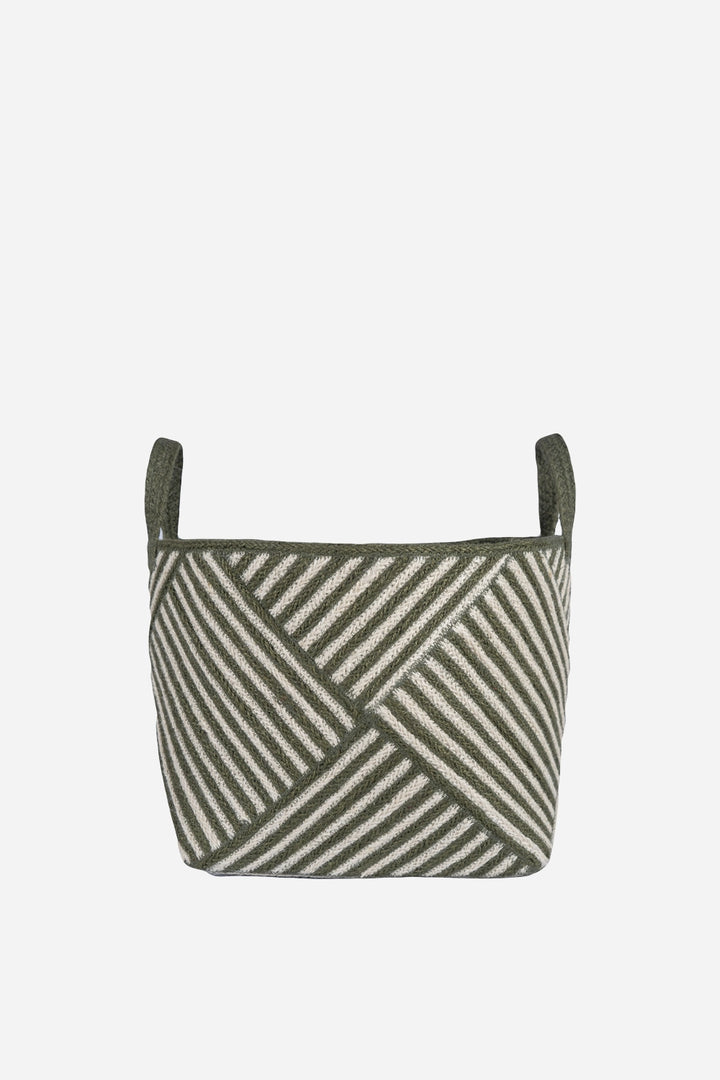 Zebra Basket Olive  Large - Domestic Science Home