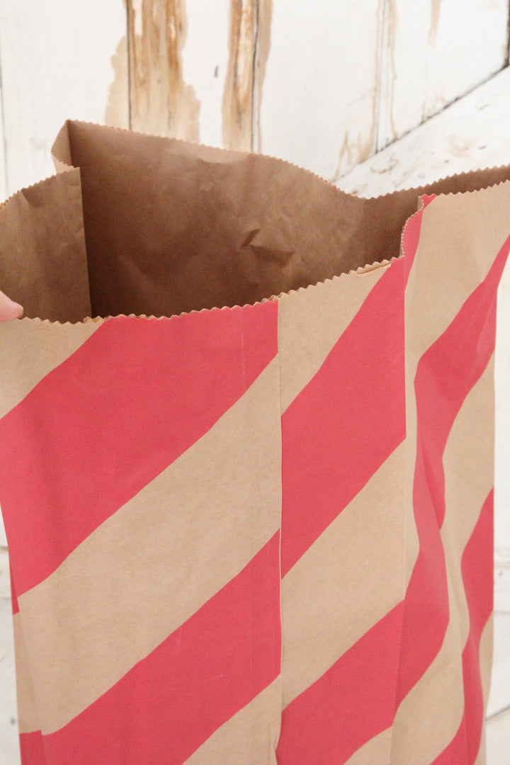 Gift Tag Striped Paper Sack
