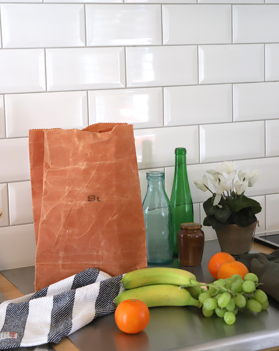 Waxed Cotton Grocery Bags - Domestic Science Home