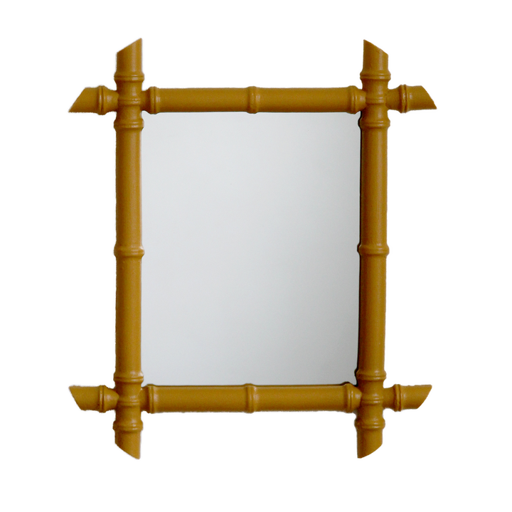 Ditto Bamboo Frame Mirror / Mustard