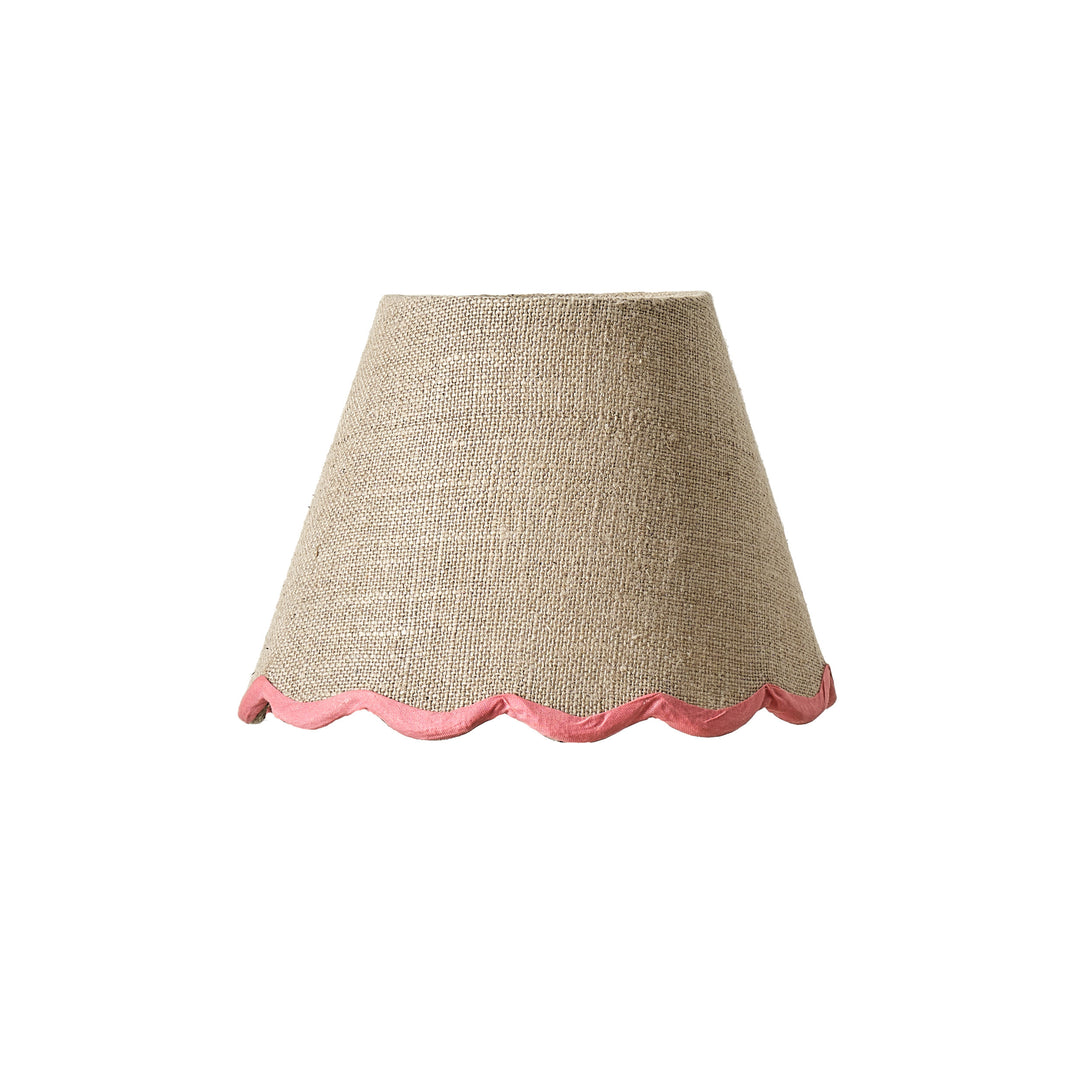 Scalloped Linen Lampshade / Pink