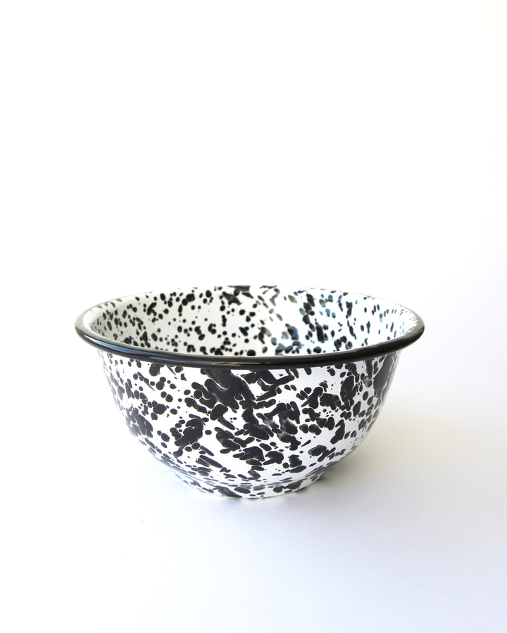 Black & White Enamel Splatter Bowl  / 20cm