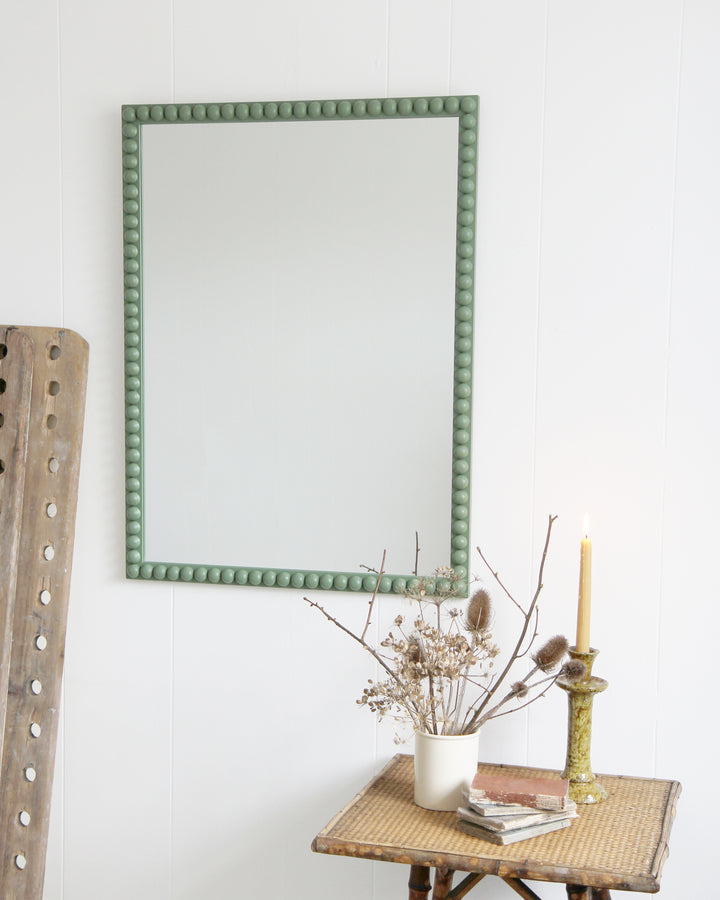 Bobbin Frame Mirror 80 x 60cm / Calke Green no 34