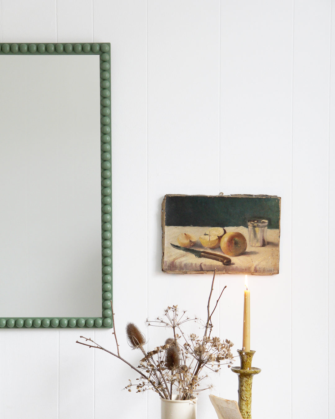 Bobbin Frame Mirror 80 x 60cm / Calke Green no 34