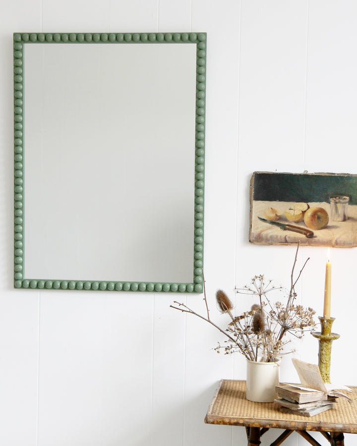 Bobbin Frame Mirror 80 x 60cm / Calke Green no 34