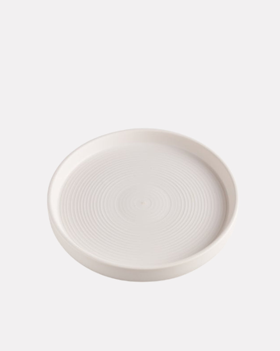 Ceramic Candle Plate White / Lrg