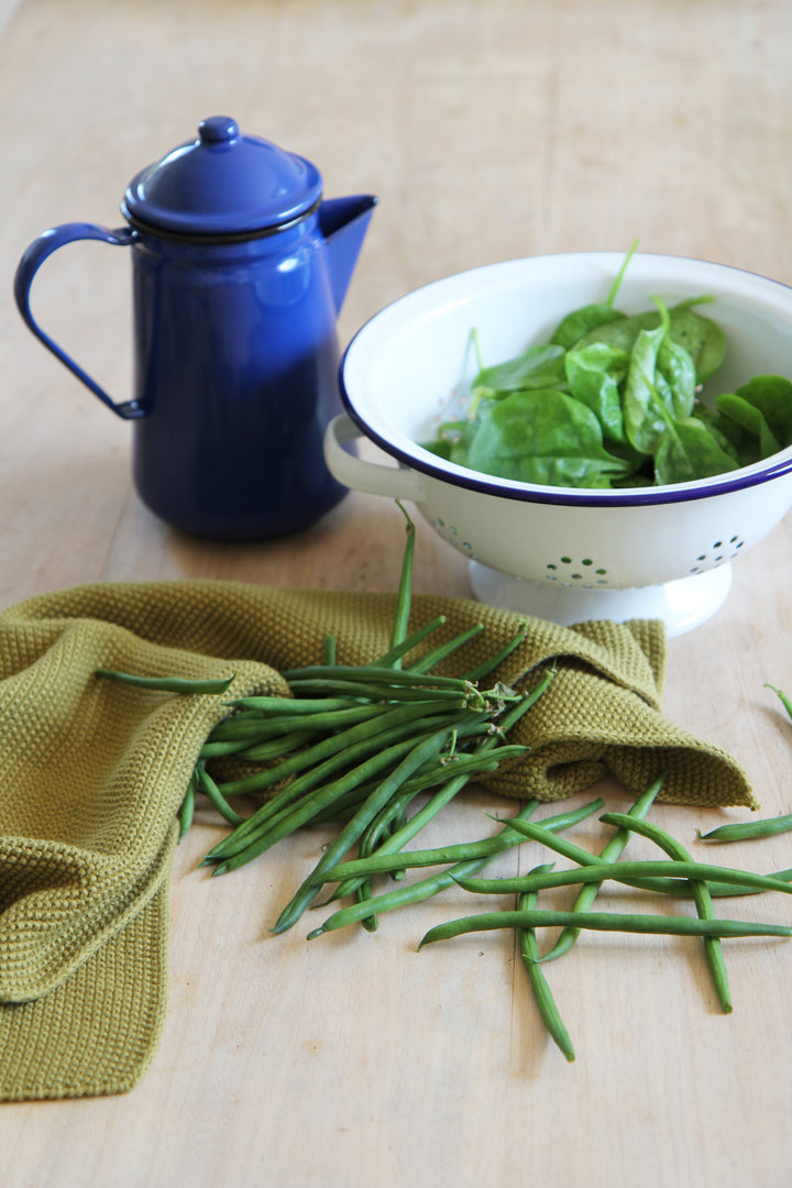 Enamelware Blue & White Colander