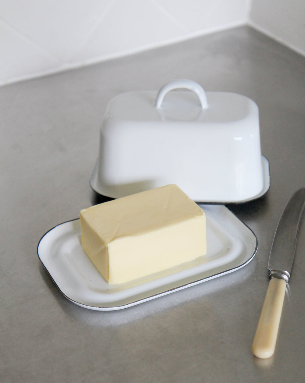 Enamel Butter Dish - Domestic Science Home