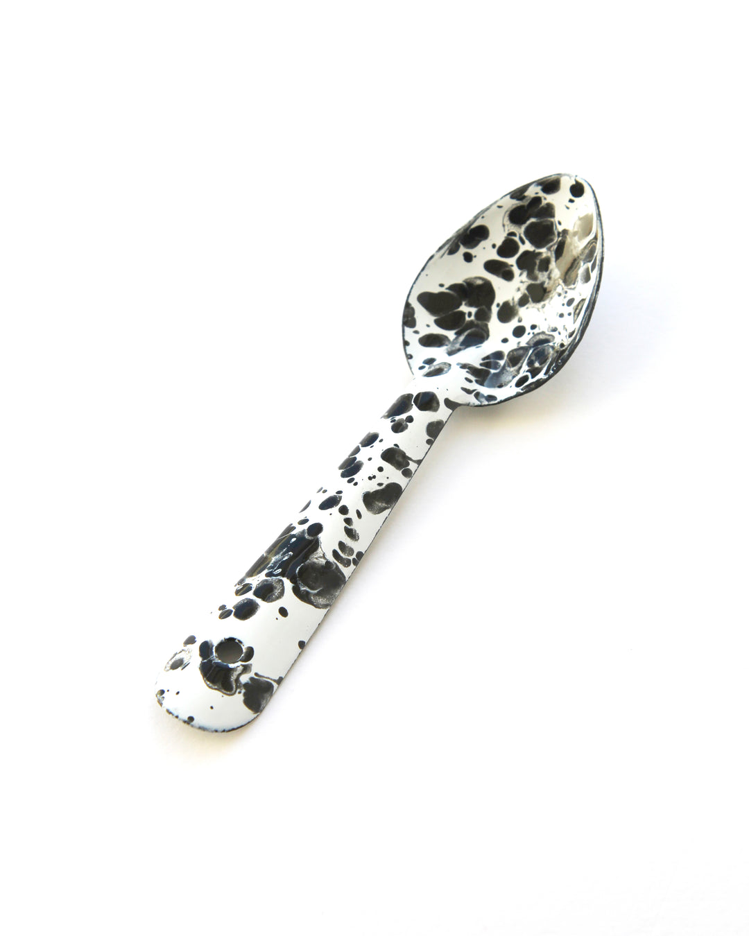 Black & White Enamel Splatter Spoon