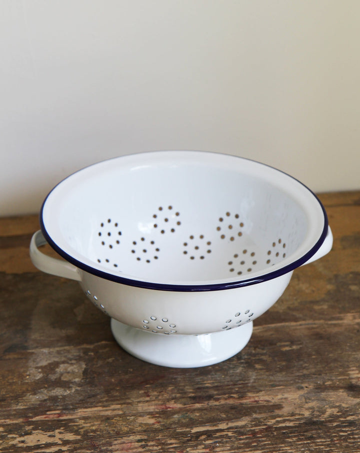 Enamelware Blue & White Colander