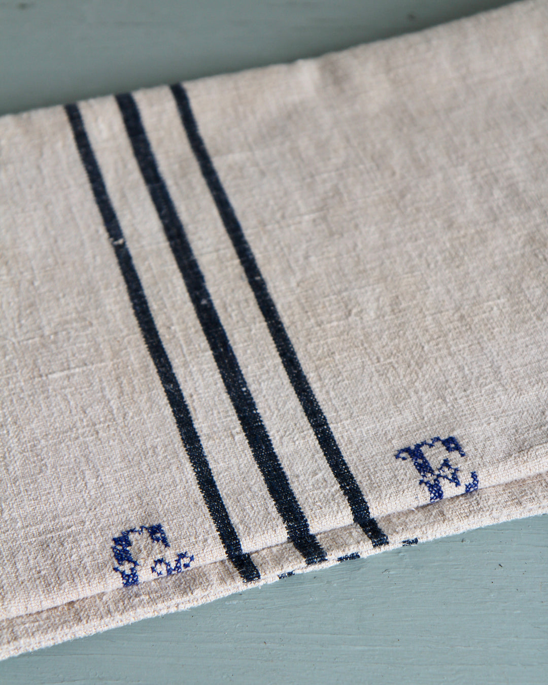 Vintage Grain Sack - Blue Stripes