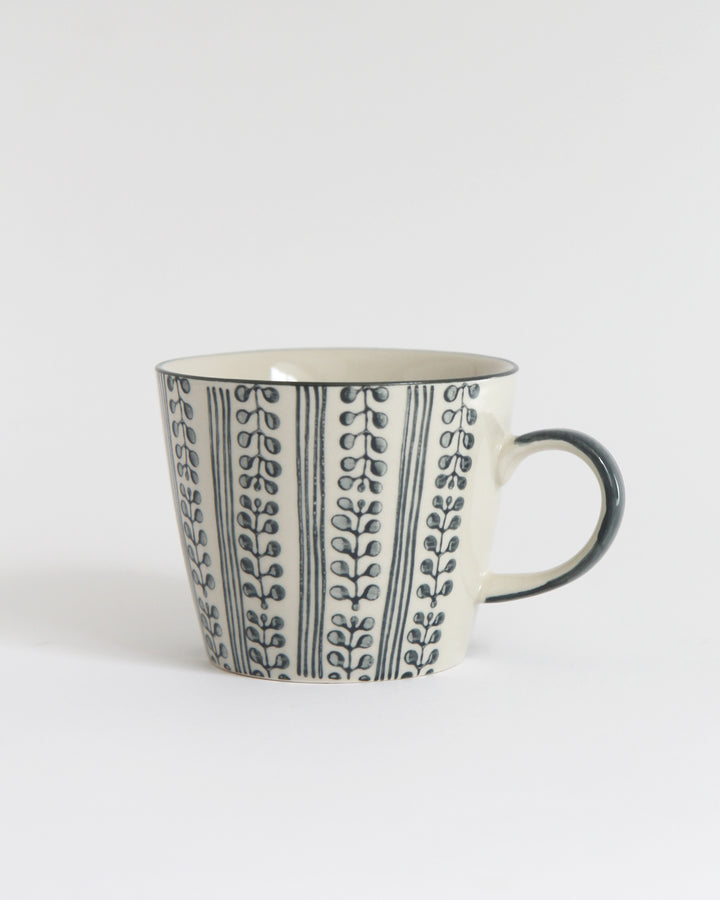 Grey Stripe Berry Ceramic Mug