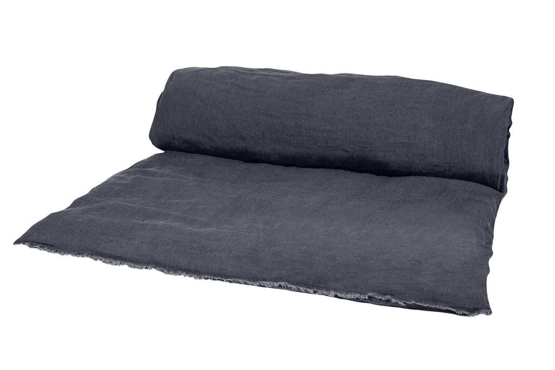 Tumbled Linen Bed Roll / Denim