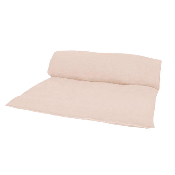 Tumbled Linen Bed Roll / Powder Pink