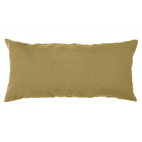 Linen Bolster Cushion / Olive