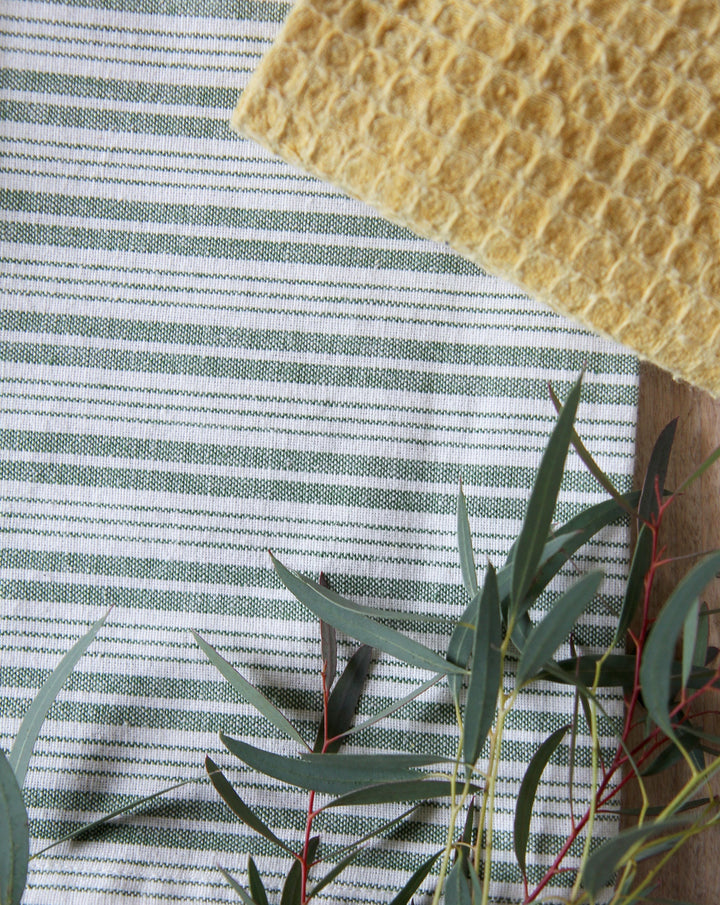 Oliver T-Towel Dusty Green White Stripe