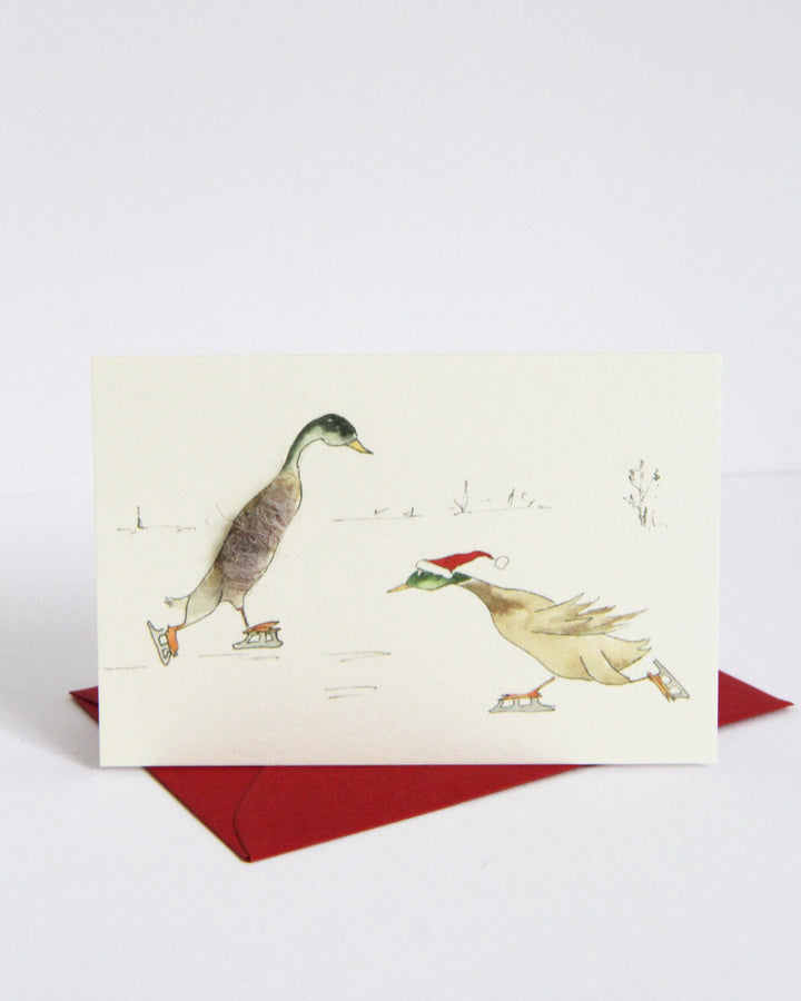 Mini Skating Ducks Card