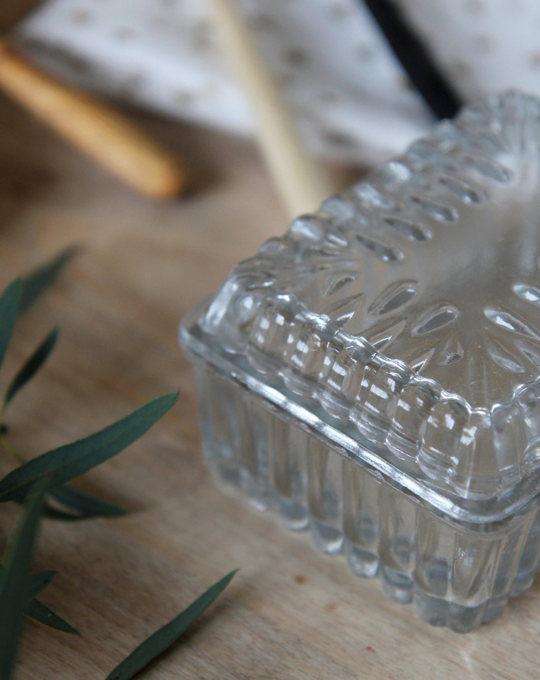 Pressed Glass Butter box