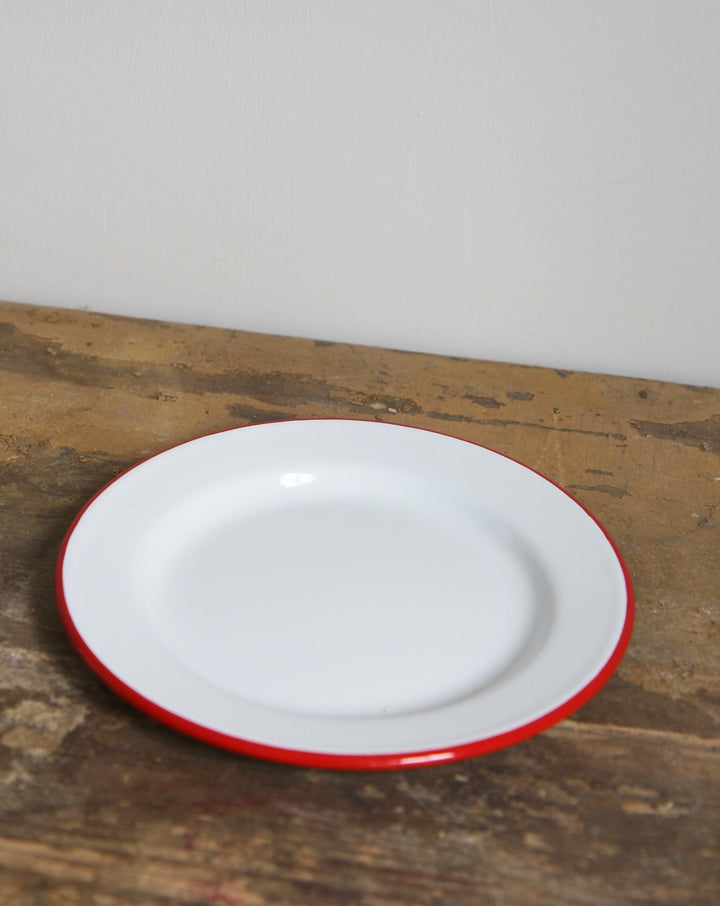 Enamelware Plate / Red 20cm NEW