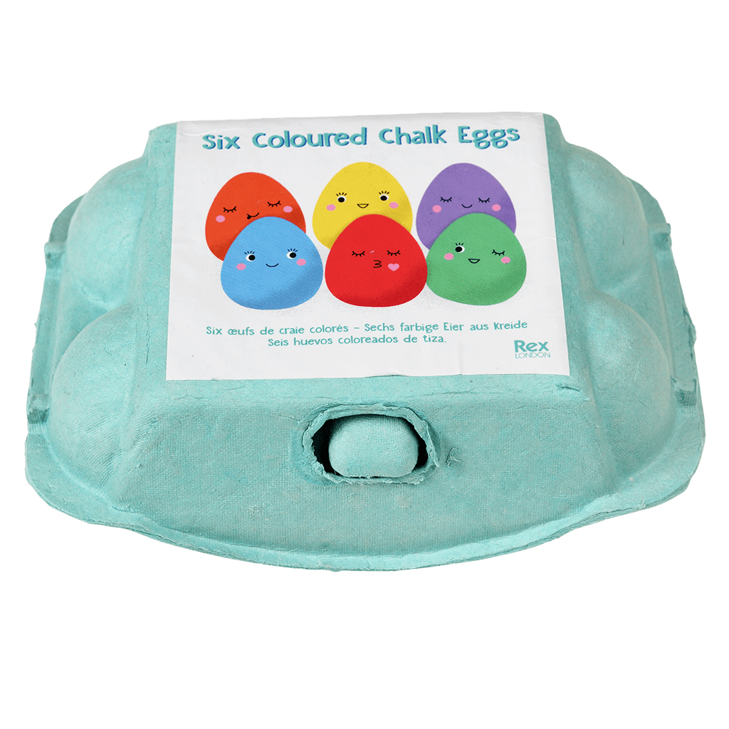 rex london drawing egg shaped chalks in egg box