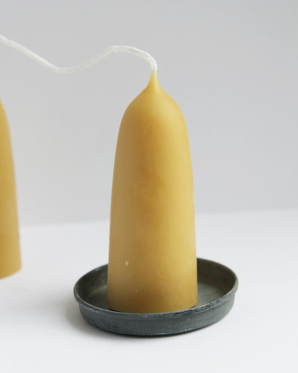 Pair of Stumpy Beeswax Candles - Domestic Science Home