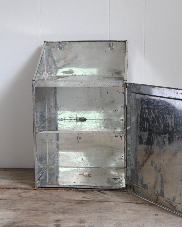 Small Polished Metal Wall Cabinet