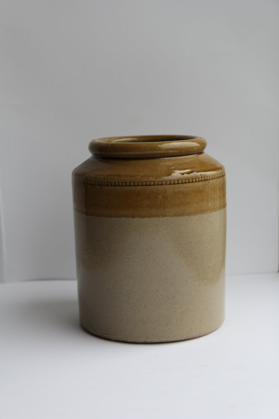 Vintage Two-tone Stoneware Pot
