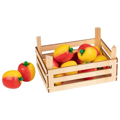 Wooden Toy Apples in Crate / 10 pieces