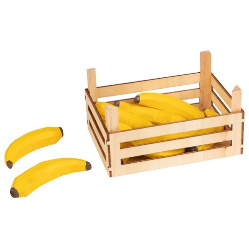 Wooden Toy Bananas in Crate / 10 Pieces