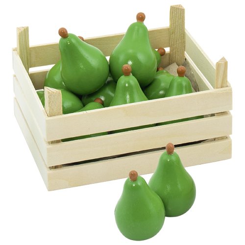 Wooden Toy Pears in Crate / 10 Pieces